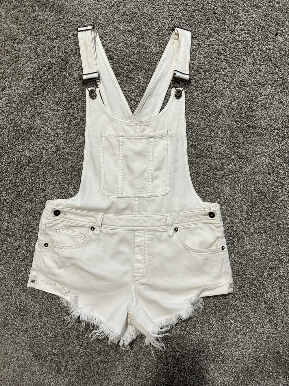 We The Free White Denim Short Overalls - Size 28